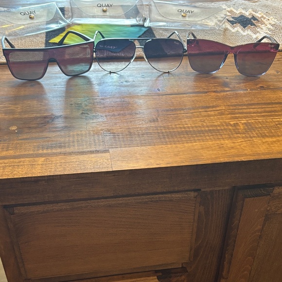 Quay Australia Sunglasses Trio - Purple, Black, Burgundy Lenses - Picture 5 of 5